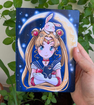 Caderno artesanal Sailor Moon (Com e sem pauta)