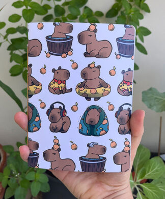 Caderno artesanal Capivarinha (com e sem pauta)