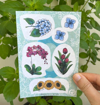 Cartela de adesivos Meu jardim Holográfica