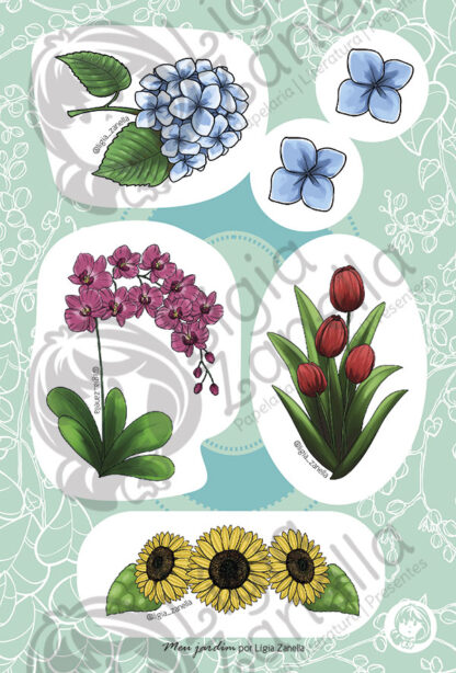 Cartela de adesivos Meu jardim Holográfica - Image 2